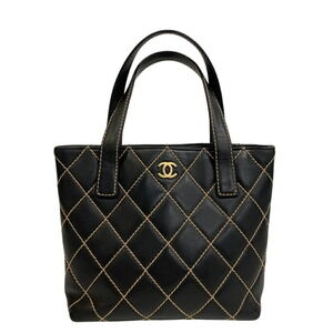 CHANEL Wild Stitch Tote Bag shoulder laptops black